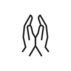 Praying hands vector icon on white background template