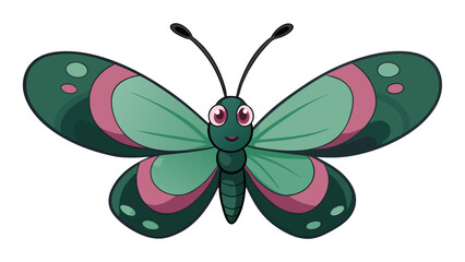 vector illustration of  isolated green pink in white  background.