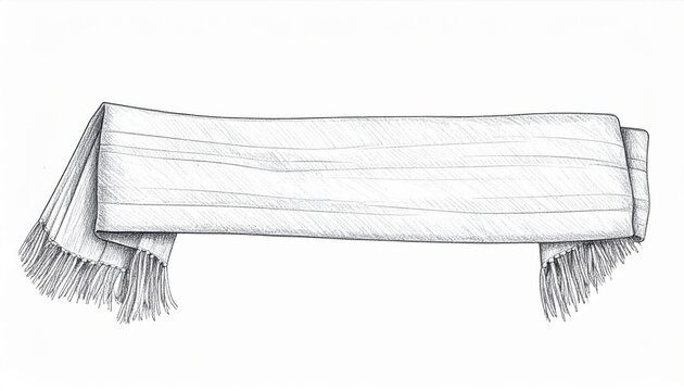 Horizontal Black and White Ribbon Banner with Detailed Hand Drawn Texture Vector Illustration