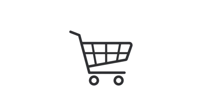 Shopping cart line art icon for e-commerce isolated PNG with Transparent Background - Powered by Adobe
