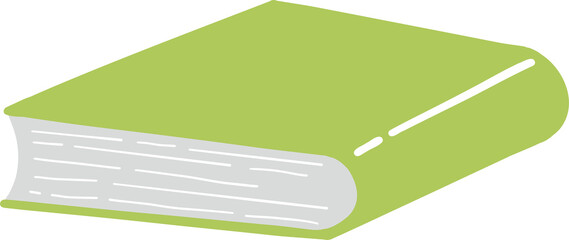 Obraz premium Closed green book isolated on transparent background