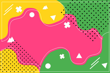 Abstract geometric background in Memphis style. Vector design 80s-90s. Retro.