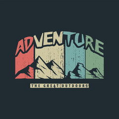 Adventure illustration vintage design typography t shirt vector for ready print