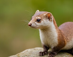 Fototapeta premium japanese weasel on a rock