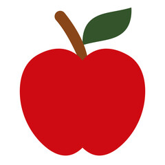 Apple isolated on a white background. Vector illustration, icon of fruits in a minimalist style.