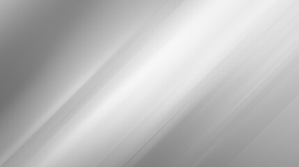 Silver abstract background with diagonal light streaks, perfect for tech presentations, website design, or futuristic concept illustrations. Suitable for modern digital creations.