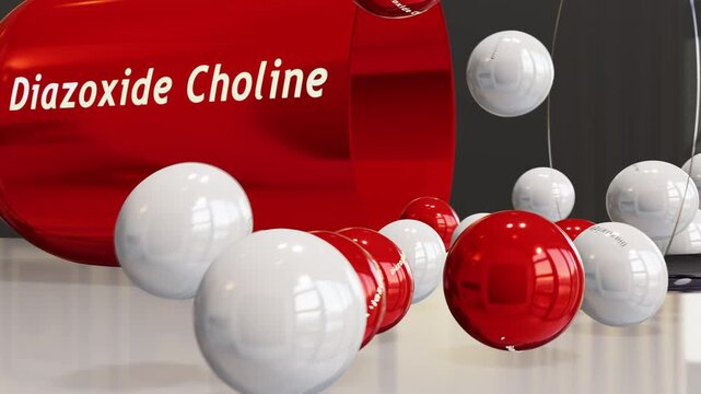Diazoxide Choline Capsule (Slow Motion w/Chemical Formula)
