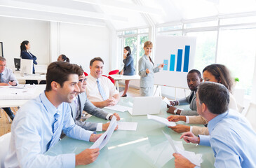 Fototapeta premium Group of Multi Ethnic Corporate People having a Business Meeting