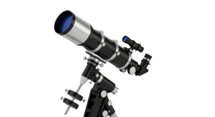 Telescope for stargazing and astronomy isolated PNG with Transparent Background