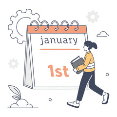 Minimal Calendar Page – January 1st 1