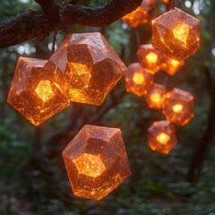 Glowing Geode Lights Forest Canopy.
