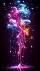 Abstract Colorful Liquid Flowing.