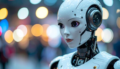 Fototapeta premium 女の子の顔をしたロボット
