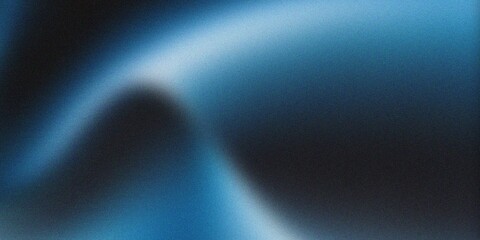 Blue shape on grainy textured grunge black backdrop, abstract glowing dynamic noise texture background