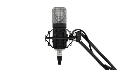 Professional condenser microphone for studio recording isolated PNG with Transparent Background
