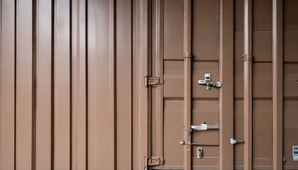 Obraz premium Brown Metal Container Door with Copy Space