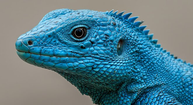 Azure Gaze: A Vivid Reptile Portrait - Powered by Adobe