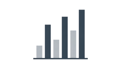 Bar graph showing business growth and financial success isolated PNG with Transparent Background