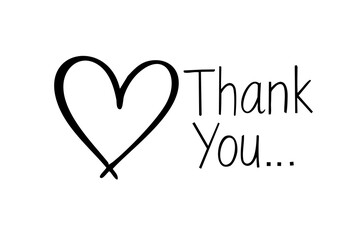 Big heart shape with thank you text design