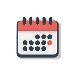 Simple calendar icon with red highlighted date