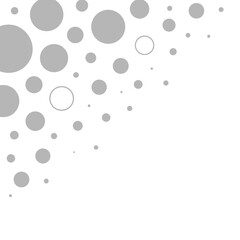 Vector art of abstract pattern of grey circles of various sizes scattered on a