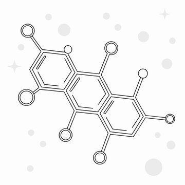 Vector art of chemical structure of a polycyclic aromatic hydrocarbon molecule