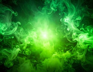 Ethereal Green Smoke Plumes Against Black Background Underwater Artistry