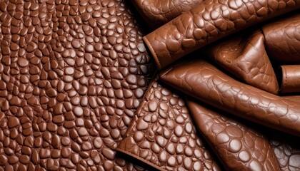 Brown Leather Texture with Crosshatch Pattern