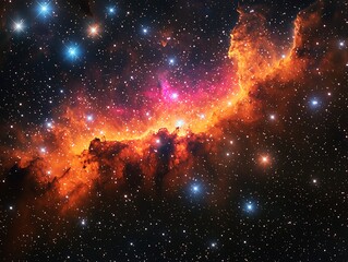 Cosmic Nebula: Fiery Star Cloud.