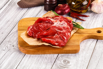 Raw beef meat for cooking