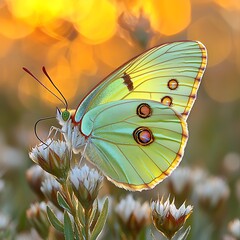 Golden Hour Butterfly Meadow Bloom.