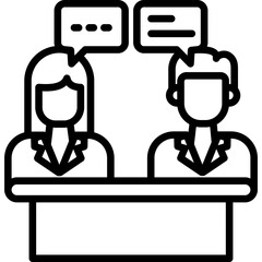 Student Discussion line icon