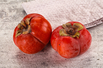 Sweet fresh ripe persimmon fruit