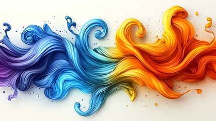 Swirling Color Waves Abstract Background.