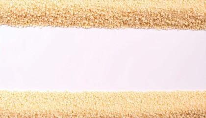 Creamy Beige Chickpeas Arranged in Parallel Lines on White Background