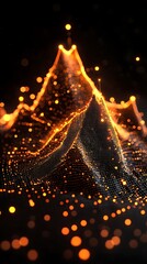 Glowing Data Peaks for Abstract Landscape.