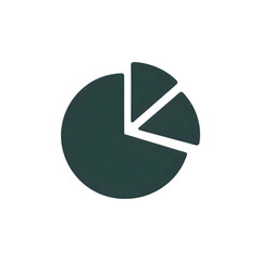 Dark Green Pie Chart Icon Simple Flat Design for Presentations and Reports
