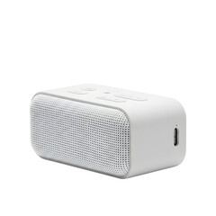 White portable wireless speaker isolated PNG with Transparent Background