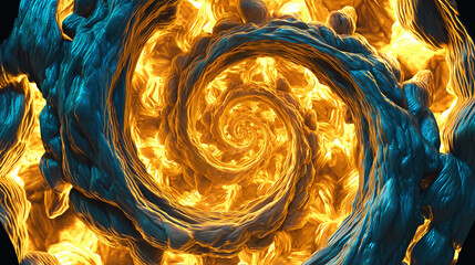Auric Spiral — Hypnotic Blue-Gold Vortex