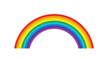Colorful classic rainbow arc vector illustration isolated PNG with Transparent Background