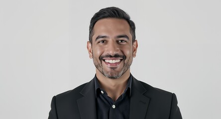 Smiling man in business suit, headshot portrait, professional, corporate, happy, confident, friendly, executive, employee, worker, businessman, positive attitude, success, achievement, career, jo