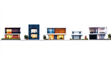 Obraz premium residential exterior facade options, cut out.