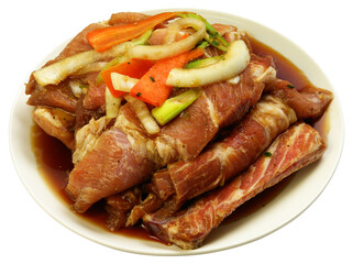 Deagi Galbi, Korean style pork ribs with Vegetables