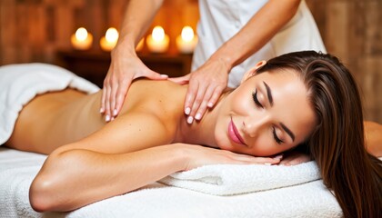 Obraz premium Relaxing massage therapy session spa retreat photography calm environment close-up view wellness concept