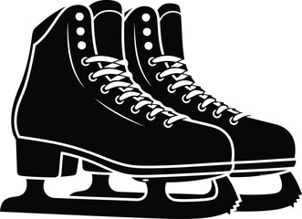 Classic ice skates illustration for winter sports and figure skating activities vector