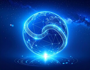 Abstract digital globe.  Futuristic world graphic