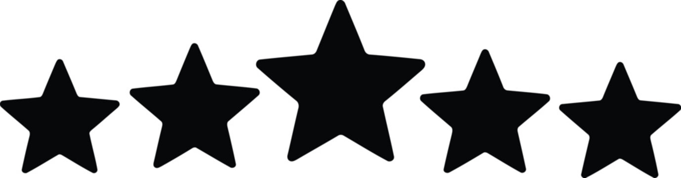 Five star rating success achievement excellence quality award recognition symbol icon vector