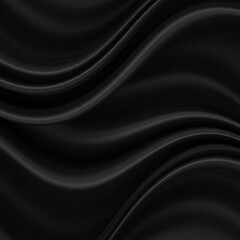 Fototapeta premium Black fabric flowing in gentle waves