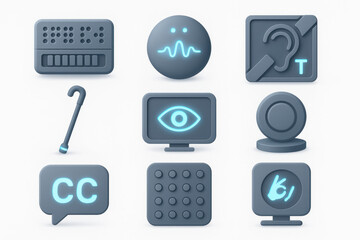 Accessibility Icons in 3D Style