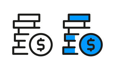 Business Finance Growth Icon with Dollar Symbol,Investment and Profit
